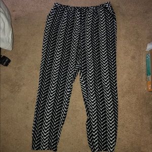 Black and white joggers